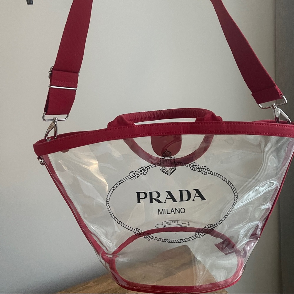 Prada Clear Tote Bag with Strap